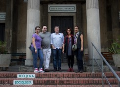 Equipe do Museu da República em visita ao Templo da Humanidade: Paloma Calvano, André Ângulo e Valeria Gauz. Crédito: Chris Souza